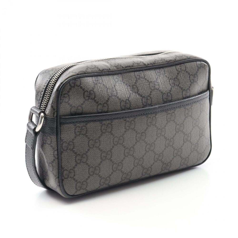 Gucci GG Supreme shoulder bag in coated canvas and leather, gray black, 768391 - Picture 2 of 9